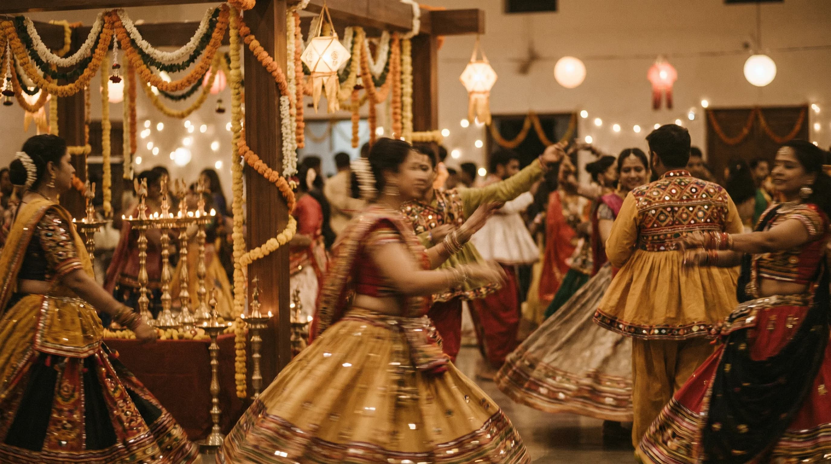 Garba celebration in motion